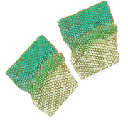 Studs Wavy Gold Green Ombre Glam Earrings Women