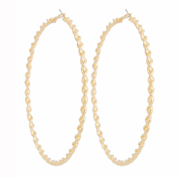 Hoops Large Twisted Gold Earrings for Women