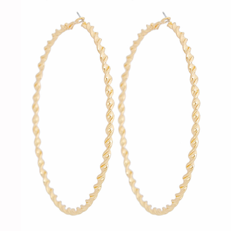 Hoops Large Twisted Gold Earrings for Women