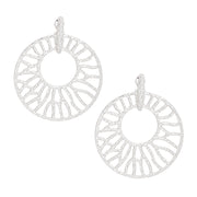 Drop XLarge Silver Branched Wheel Earrings Women