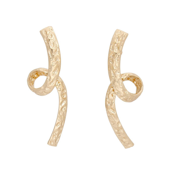 Stud Long Edgy Gold Looped Metal Earrings Women