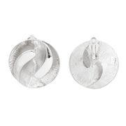 Clip On Silver 3D Yin-Yang Earrings for Women