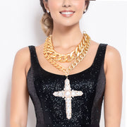 Chunky Gold Jumbo Cross Necklace