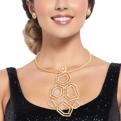 Pendant Necklace Gold Geometric Set for Women