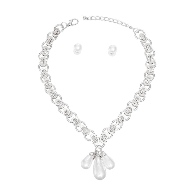 Silver Mademoiselle Pearl Charm Necklace