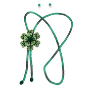 Bolo Necklace Green Stone Flower Set for Women