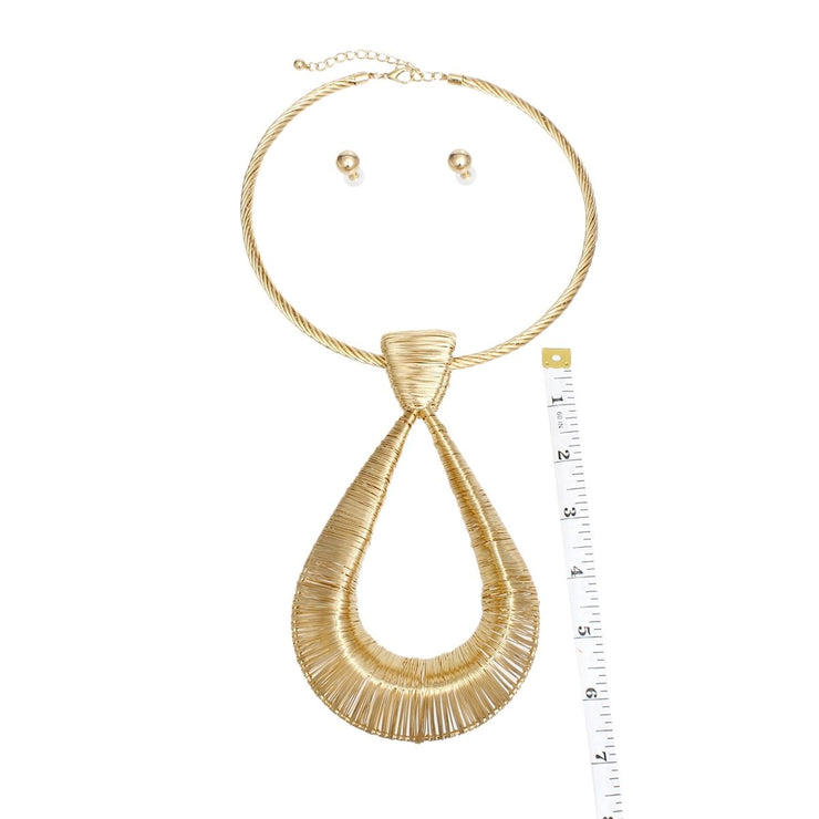 Pendant Gold Sculptural Oversized Teardrop Set