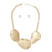 Collar Gold Curved Plate Aurbo Chain Necklace Set