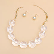 Necklace Clear Marble Jumbo Ball Bead Set