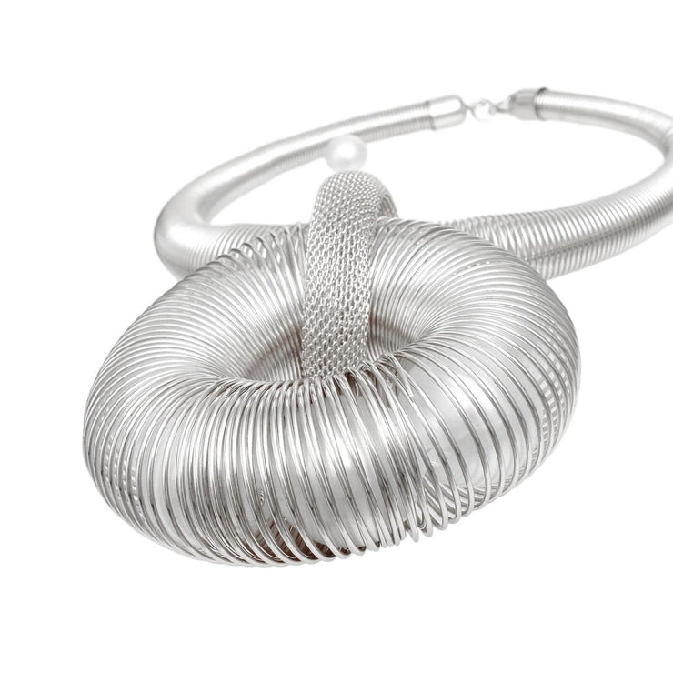 Pendant Coiled Silver XL Bubblegum Pearl Set Women