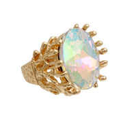 Aurora Borealis Crystal Branch Ring