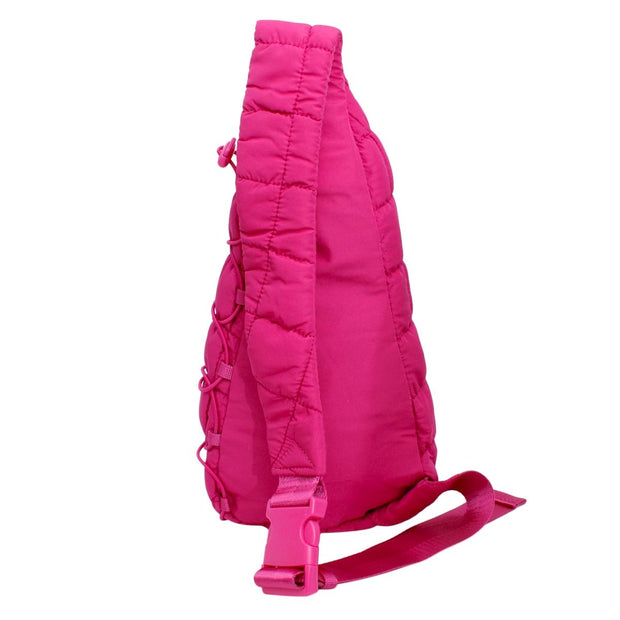 Quilted Sling Bag Fuchsia Crossbody Bag for Women