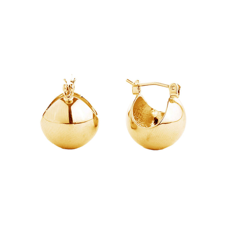 Hoop 14K Gold Mini Ball Earrings for Women