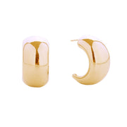 Hoop 14K Gold Small Moon Wide Earrings for Women