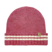 Red Stripe Knit Cuff Beanie|Stretch to Fit