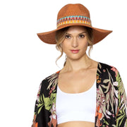 Rust Aztec Band Panama Hat