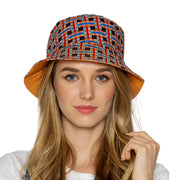 Brown Geometric Reversible Bucket Hat