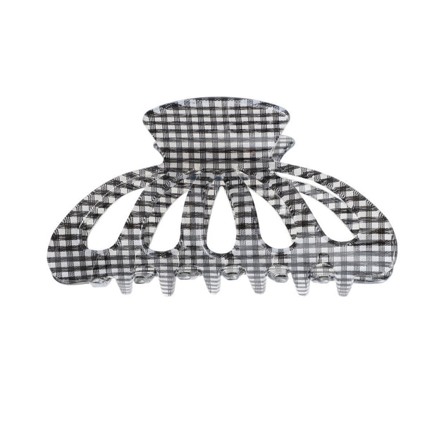 Black Gingham Big Hair Claw Clip