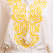 Sunshine Stiches: Yellow Embroidered Top