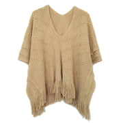 Beige Crochet Poncho