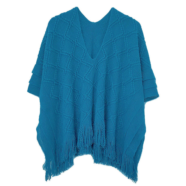 Teal Crochet Poncho