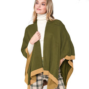 Ruana Shawl Poly Olive Shoulder Wrap for Women