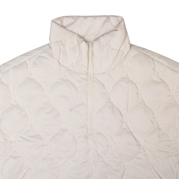 Ivory Quilted Puffer Half Zip Poncho for Women