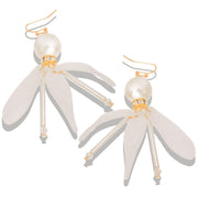 Pearl Petal Drop Earrings