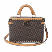 Brown Square Trunk Handbag