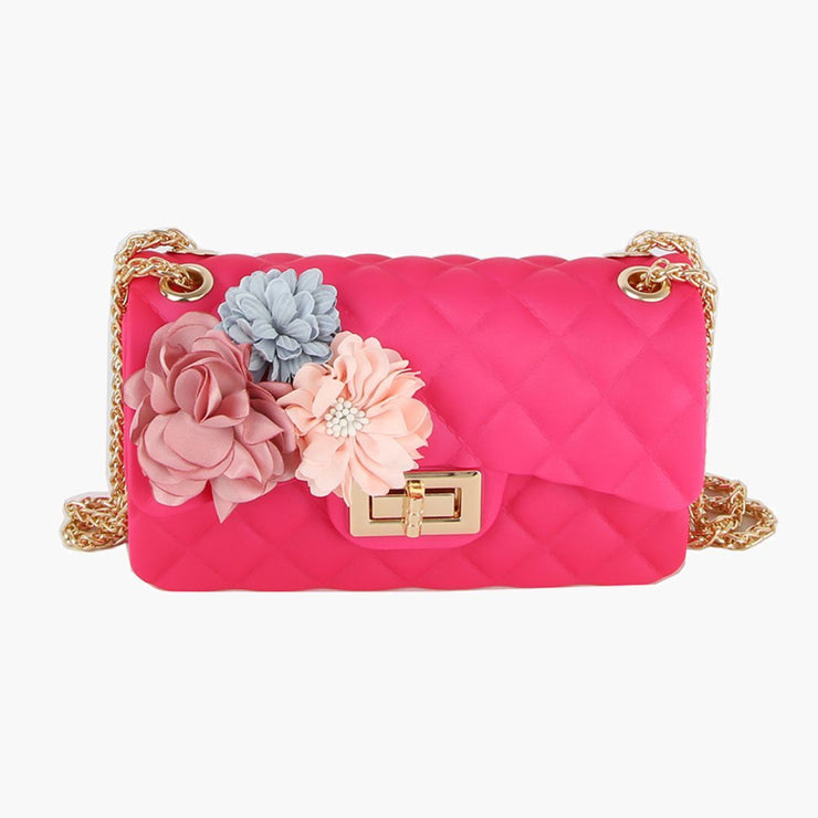 Purse Fuchsia Quilted Jelly Crossbody Bag Women