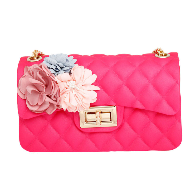 Purse Fuchsia Quilted Jelly Crossbody Bag Women