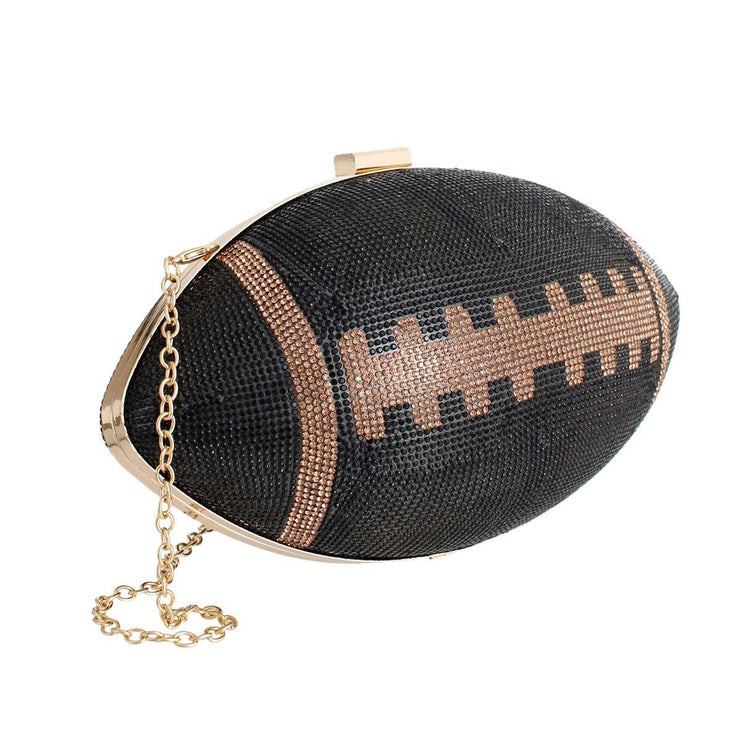 FINAL SALE Black Football Hardcase Clutch