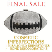 FINAL SALE Silver Football Hardcase Clutch