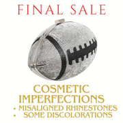 FINAL SALE Silver Football Hardcase Clutch