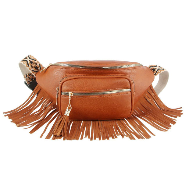 Brown Fringe Fanny Pack