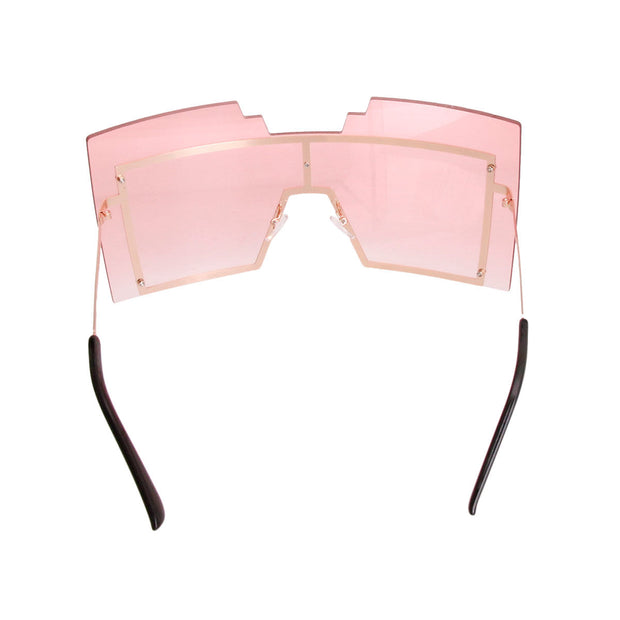 Pink Geometric Shield Sunglasses