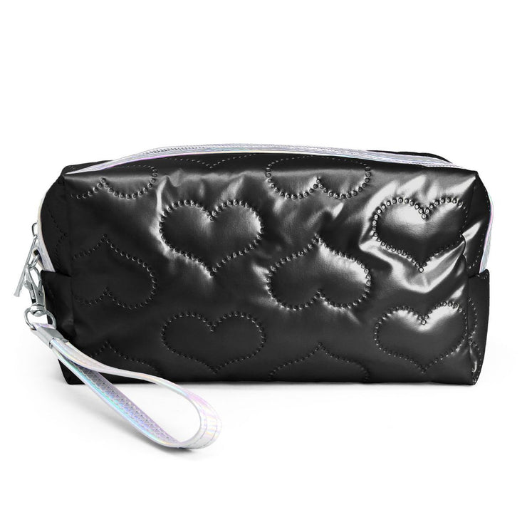 Black Heart Puffer Pouch