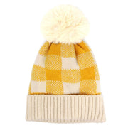 Mustard Buffalo Plaid Beanie