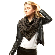 Gray Leopard Triangle Tube Scarf