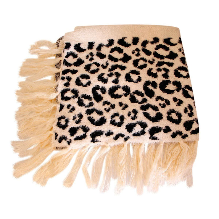 White Leopard Eyelash Poncho