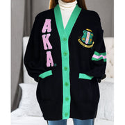 AKA Sorority XL Black Letterman Sweater Cardigan