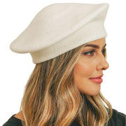 Solid Cream Stretchy Beret