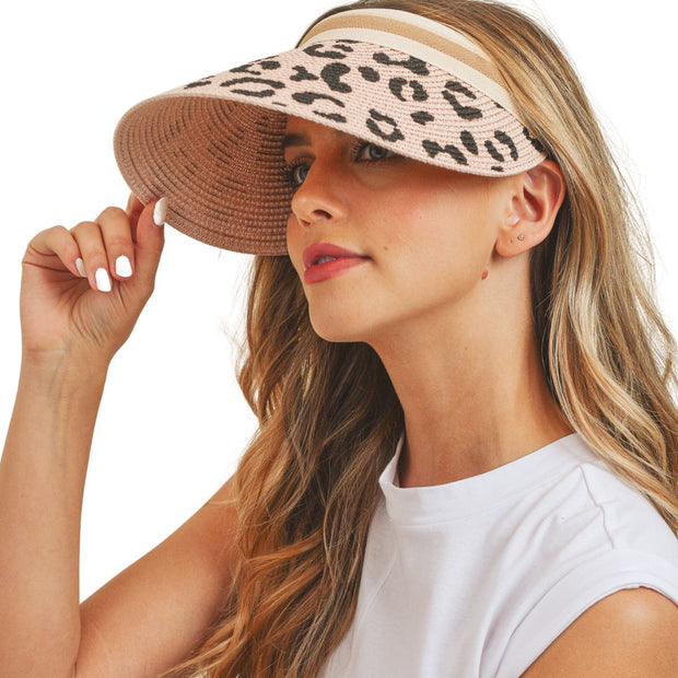 Blush Leopard Visor Hat