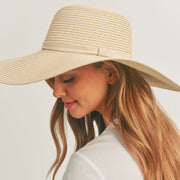 JUST CHILL OUT Beige Floppy Hat