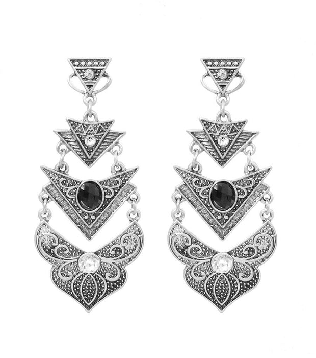 Burnish Rhodium Drop Earrings