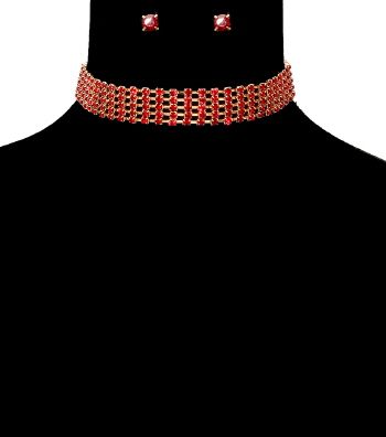 Red Stone Metal Choker