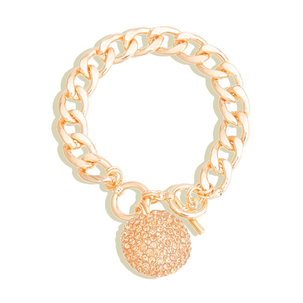 Topaz Pave Ball Toggle Bracelet