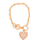 Gold Chain 3D Heart Bracelet