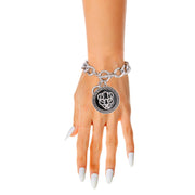 Silver Tiger Greek Medallion Bracelet