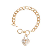 Gold Locked Heart Bracelet